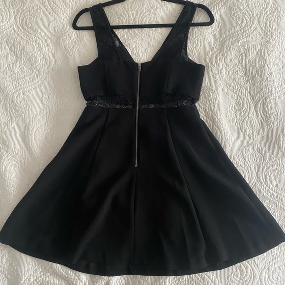 Black Mini Dress with Lace Details - Picture 6 of 8